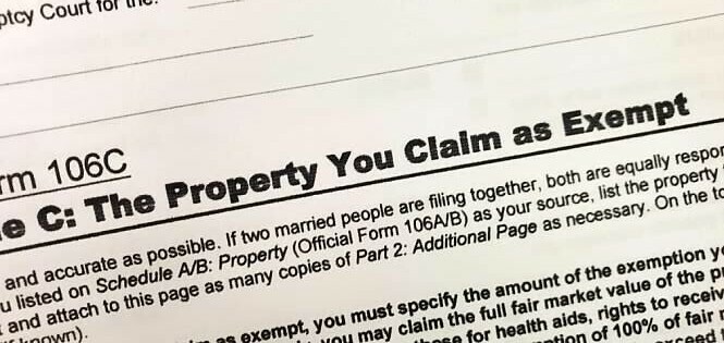 Exempt property claim form
